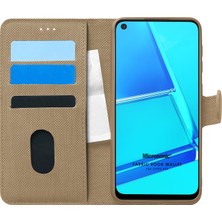 Microsonic Oppo A52 Kılıf Fabric Book Wallet Gold