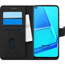 Microsonic Oppo A52 Kılıf Fabric Book Wallet Siyah