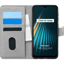 Microsonic Realme 5i Kılıf Fabric Book Wallet Gri