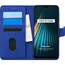 Microsonic Realme 5i Kılıf Fabric Book Wallet Lacivert