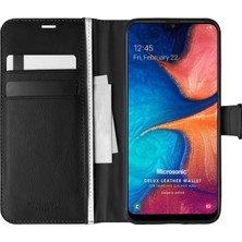 Microsonic Samsung Galaxy A20s Kılıf Delux Leather Wallet Siyah