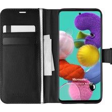 Microsonic Samsung Galaxy A51 Kılıf Delux Leather Wallet Siyah