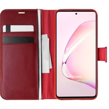 Microsonic Samsung Galaxy A81 Kılıf Delux Leather Wallet Kırmızı