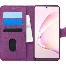 Microsonic Samsung Galaxy A81 Kılıf Fabric Book Wallet Mor