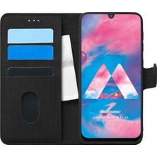 Microsonic Samsung Galaxy M30 Kılıf Fabric Book Wallet Siyah