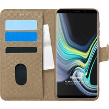 Microsonic Samsung Galaxy Note 9 Kılıf Fabric Book Wallet Gold