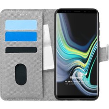 Microsonic Samsung Galaxy Note 9 Kılıf Fabric Book Wallet Gri