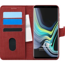 Microsonic Samsung Galaxy Note 9 Kılıf Fabric Book Wallet Kırmızı