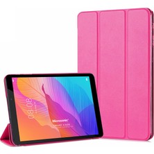 Microsonic Huawei MatePad T8 8'' Kılıf Slim Translucent Back Smart Cover Pembe