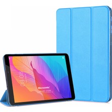 Microsonic Huawei MatePad T8 8'' Kılıf Slim Translucent Back Smart Cover Mavi