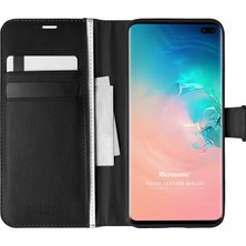 Microsonic Samsung Galaxy S10 Plus Kılıf Delux Leather Wallet Siyah