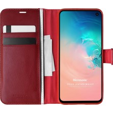 Microsonic Samsung Galaxy S10e Kılıf Delux Leather Wallet Kırmızı