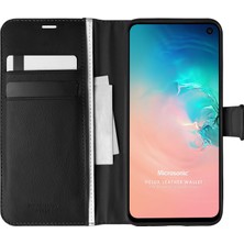 Microsonic Samsung Galaxy S10e Kılıf Delux Leather Wallet Siyah