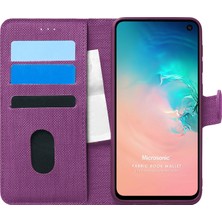 Microsonic Samsung Galaxy S10E Kılıf Fabric Book Wallet Mor