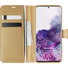 Microsonic Samsung Galaxy S20 Plus Kılıf Delux Leather Wallet Gold