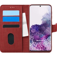 Microsonic Samsung Galaxy S20 Plus Kılıf Fabric Book Wallet Kırmızı