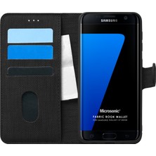 Microsonic Samsung Galaxy S7 Edge Kılıf Fabric Book Wallet Siyah