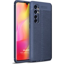 Microsonic Xiaomi Mi Note 10 Lite Kılıf Deri Dokulu Silikon Lacivert