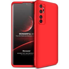 Microsonic Xiaomi Mi Note 10 Lite Kılıf Double Dip 360 Protective Kırmızı