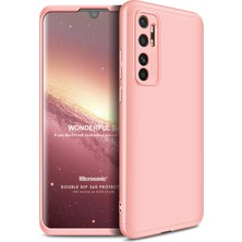 Microsonic Xiaomi Mi Note 10 Lite Kılıf Double Dip 360 Protective Rose Gold