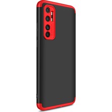 Microsonic Xiaomi Mi Note 10 Lite Kılıf Double Dip 360 Protective Siyah - Kırmızı