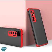 Microsonic Xiaomi Mi Note 10 Lite Kılıf Double Dip 360 Protective Siyah - Kırmızı