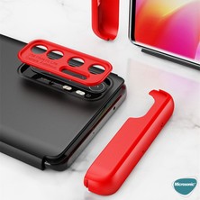 Microsonic Xiaomi Mi Note 10 Lite Kılıf Double Dip 360 Protective Siyah - Kırmızı