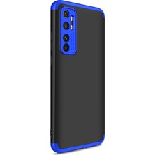 Microsonic Xiaomi Mi Note 10 Lite Kılıf Double Dip 360 Protective Siyah - Mavi