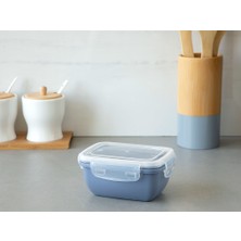 English Home Stella Plastik Dikdörtgen Saklama Kabı 400 ml Gri