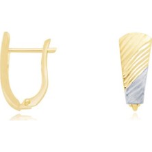 Diamond Line-Gülaylar 14 Ayar Altın J Küpe