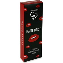 Golden Rose Matte Lip Kit - Scarlet Red - Likit Mat Ruj & Dudak Kalemi - 8691190432942