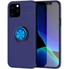 Tekno Grup Apple iPhone 12 (6.7'') Kılıf Ultra Korumalı Yüzüklü Manyetik Ravel Silikon + Cam Ekran Koruyucu Lacivert