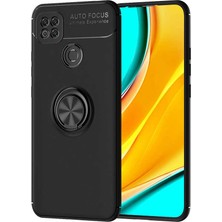 Tekno Grup Xiaomi Redmi 9C Kılıf Ultra Korumalı Yüzüklü Manyetik Ravel Silikon Siyah