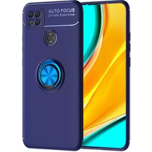 Tekno Grup Xiaomi Redmi 9C Kılıf Ultra Korumalı Yüzüklü Manyetik Ravel Silikon Lacivert