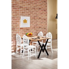 Mobetto Wega Açık Ceviz / Venüs Mutfak Masa Takımı - Beyaz