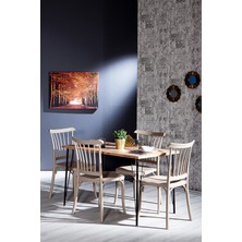 Mobetto Nero / Violet Mutfak Masa Takımı - Cappucino