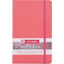 Talens Sketchbook Sert Kapak Eskiz Çizim Defteri 13 x 21 cm A5 140 gr 80 Yaprak Pastel Coral