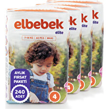 Elbebek Elite Bebek Bezi 4 Numara Maxi 240 Adet