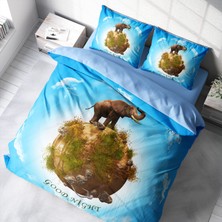 MonoHome Fil Dünyası 3D Pamuk Saten Çift Kişilik Nevresim Takımı