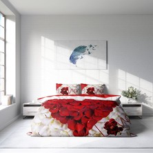 Monohome Heart Rose 3D Pamuk Saten Çift Kişilik Nevresim Takımı