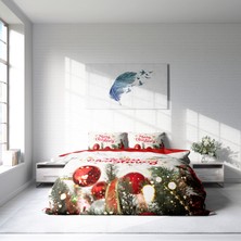 MonoHome NY Noel 3D Pamuk Saten Çift Kişilik Nevresim Takımı