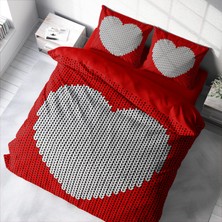 MonoHome Woven Heart 3D Pamuk Saten Çift Kişilik Nevresim Takımı