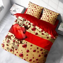 Monohome Sevgililer Günü Pamuk Saten Çift Kişilik Nevresim Takımı