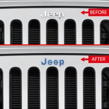 Ipg Jeep Wrangler 2015 - 2018 Ön Jeep Amblem Sticker (Mavi Karbon Fiber)