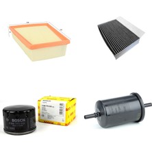 Bosch Filtre Bakım Seti Renault Megane Iıı 1.6 Benzinli 2009-2015 Hava + Yağ F.+ Yakıt Filtre + Polen Bosch