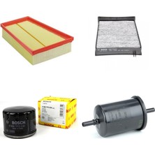 Bosch Filtre Bakım Seti Renault Megane Iı 1.6 Benzinli 2003-2008 Hava + Yağ F.+ Yakıt Filtre + Polen Bosch