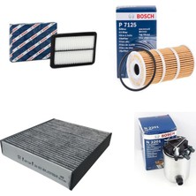 Bosch Filtre Bakım Seti Nissan X-Trail 1.6 Dci Dizel 2014+ Hava + Yağ F.+ Yakıt Filtre + Polen Sardes