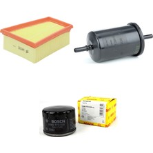 Bosch Filtre Bakım Seti Renault Megane I 1.6 Benzinli 107 Bg 1998-2002 Hava + Yağ F.+ Yakıt Filtre Bosch