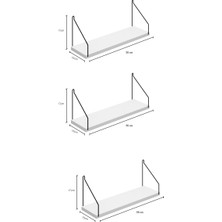 Catchme Duvar Rafı 3'lü15 x 55 cm