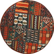 Arasta Life Style  Ece Kilim Tarçın Yuvarlak Puf Tabure
